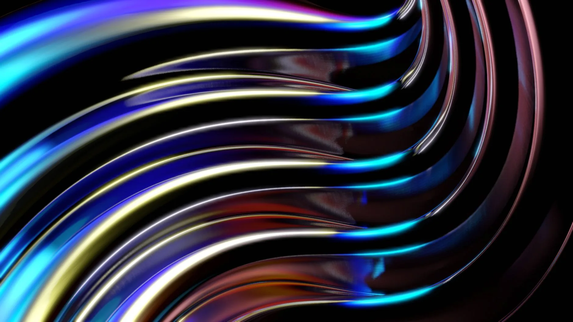 A vibrant and futuristic abstract wave pattern with dynamic colors and sleek lines. 说明图